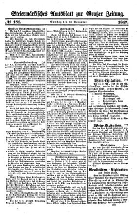 Steyermärkisches Amtsblatt zur Grätzer Zeitung 18471113 Seite: 1