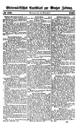 Steyermärkisches Amtsblatt zur Grätzer Zeitung 18471115 Seite: 1