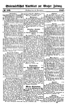 Steyermärkisches Amtsblatt zur Grätzer Zeitung 18471116 Seite: 1