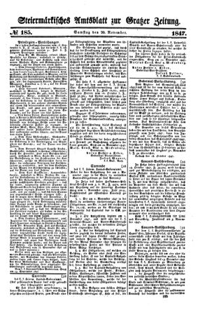 Steyermärkisches Amtsblatt zur Grätzer Zeitung 18471120 Seite: 1