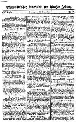 Steyermärkisches Amtsblatt zur Grätzer Zeitung 18471129 Seite: 1