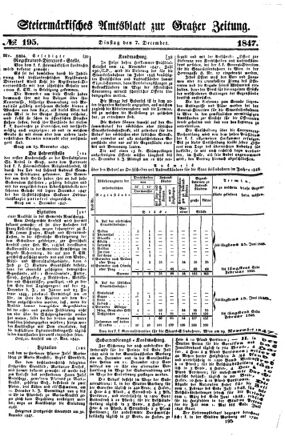 Steyermärkisches Amtsblatt zur Grätzer Zeitung 18471207 Seite: 1