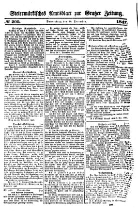 Steyermärkisches Amtsblatt zur Grätzer Zeitung 18471216 Seite: 1