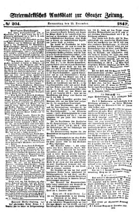 Steyermärkisches Amtsblatt zur Grätzer Zeitung 18471223 Seite: 1