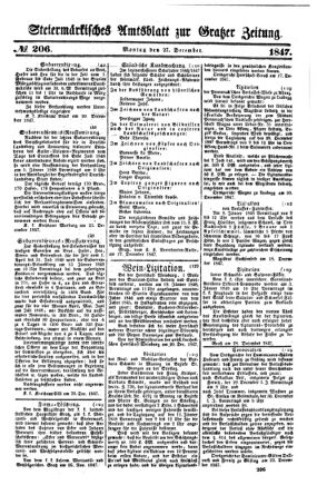 Steyermärkisches Amtsblatt zur Grätzer Zeitung 18471227 Seite: 1