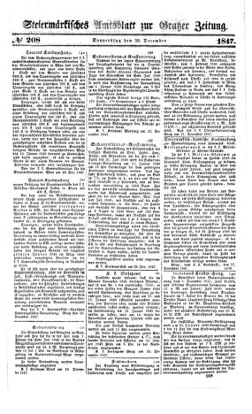 Steyermärkisches Amtsblatt zur Grätzer Zeitung 18471230 Seite: 1