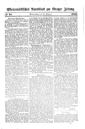 Steyermärkisches Amtsblatt zur Grätzer Zeitung 18480127 Seite: 1