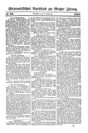 Steyermärkisches Amtsblatt zur Grätzer Zeitung 18480208 Seite: 1