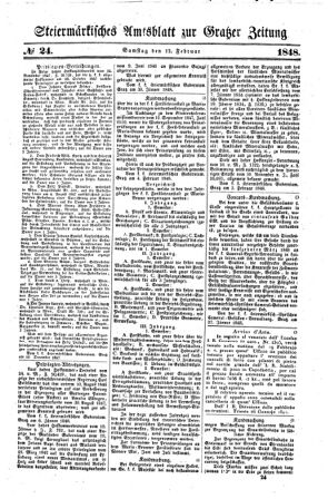 Steyermärkisches Amtsblatt zur Grätzer Zeitung 18480212 Seite: 1