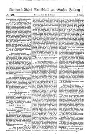 Steyermärkisches Amtsblatt zur Grätzer Zeitung 18480221 Seite: 1