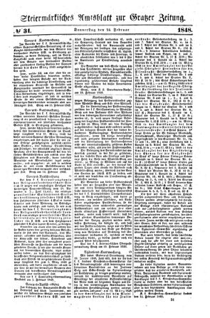 Steyermärkisches Amtsblatt zur Grätzer Zeitung 18480224 Seite: 1