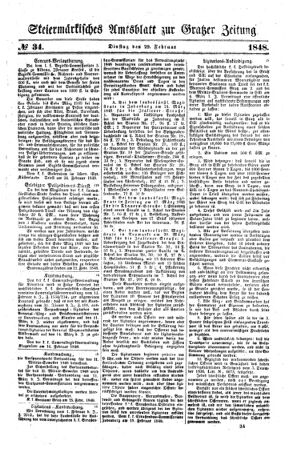 Steyermärkisches Amtsblatt zur Grätzer Zeitung 18480229 Seite: 1