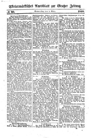 Steyermärkisches Amtsblatt zur Grätzer Zeitung 18480302 Seite: 1