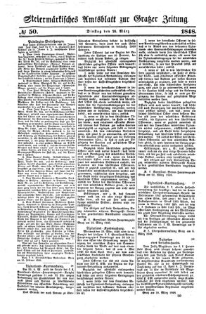 Steyermärkisches Amtsblatt zur Grätzer Zeitung 18480328 Seite: 1