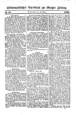 Steyermärkisches Amtsblatt zur Grätzer Zeitung 18480330 Seite: 1