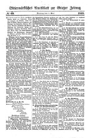 Steyermärkisches Amtsblatt zur Grätzer Zeitung 18480501 Seite: 1