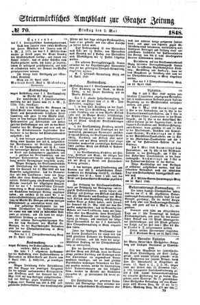 Steyermärkisches Amtsblatt zur Grätzer Zeitung 18480502 Seite: 1