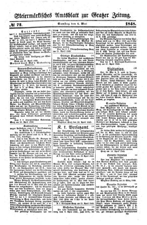 Steyermärkisches Amtsblatt zur Grätzer Zeitung 18480506 Seite: 1