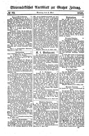 Steyermärkisches Amtsblatt zur Grätzer Zeitung 18480508 Seite: 1