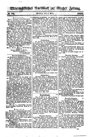 Steyermärkisches Amtsblatt zur Grätzer Zeitung 18480509 Seite: 1