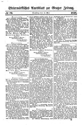 Steyermärkisches Amtsblatt zur Grätzer Zeitung 18480513 Seite: 1