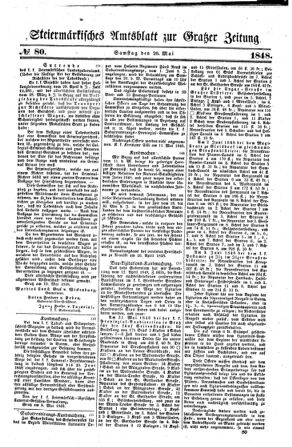 Steyermärkisches Amtsblatt zur Grätzer Zeitung 18480520 Seite: 1