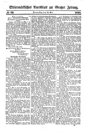 Steyermärkisches Amtsblatt zur Grätzer Zeitung 18480525 Seite: 1