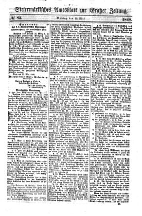 Steyermärkisches Amtsblatt zur Grätzer Zeitung 18480529 Seite: 1