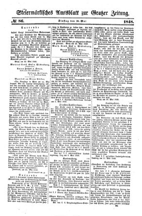 Steyermärkisches Amtsblatt zur Grätzer Zeitung 18480530 Seite: 1