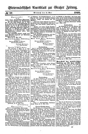 Steyermärkisches Amtsblatt zur Grätzer Zeitung 18480531 Seite: 1