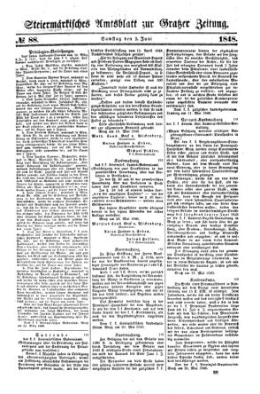 Steyermärkisches Amtsblatt zur Grätzer Zeitung 18480603 Seite: 1