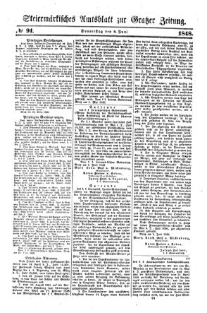 Steyermärkisches Amtsblatt zur Grätzer Zeitung 18480608 Seite: 1