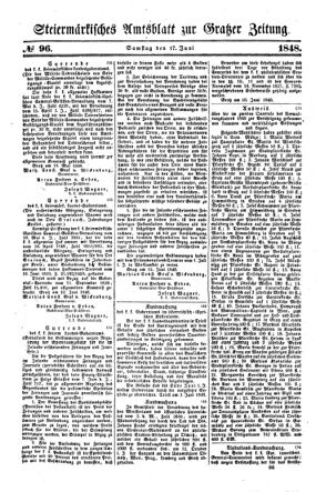 Steyermärkisches Amtsblatt zur Grätzer Zeitung 18480617 Seite: 1