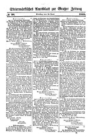 Steyermärkisches Amtsblatt zur Grätzer Zeitung 18480620 Seite: 1