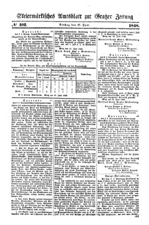 Steyermärkisches Amtsblatt zur Grätzer Zeitung 18480627 Seite: 1