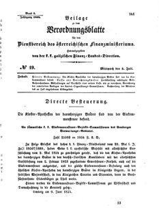 Verordnungsblatt für den Dienstbereich des K.K. Finanzministeriums für die im Reichsrate Vertretenen Königreiche und Länder : [...] : Beilage zu dem Verordnungsblatte für den Dienstbereich des K.K. Österr. Finanz-Ministeriums  18540705 Seite: 1