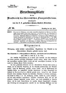 Verordnungsblatt für den Dienstbereich des K.K. Finanzministeriums für die im Reichsrate Vertretenen Königreiche und Länder : [...] : Beilage zu dem Verordnungsblatte für den Dienstbereich des K.K. Österr. Finanz-Ministeriums 