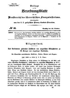 Verordnungsblatt für den Dienstbereich des K.K. Finanzministeriums für die im Reichsrate Vertretenen Königreiche und Länder : [...] : Beilage zu dem Verordnungsblatte für den Dienstbereich des K.K. Österr. Finanz-Ministeriums  18541014 Seite: 1