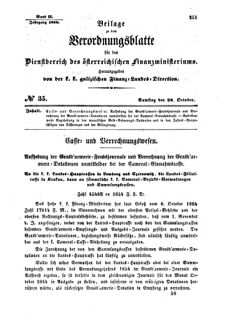 Verordnungsblatt für den Dienstbereich des K.K. Finanzministeriums für die im Reichsrate Vertretenen Königreiche und Länder : [...] : Beilage zu dem Verordnungsblatte für den Dienstbereich des K.K. Österr. Finanz-Ministeriums  18541028 Seite: 1