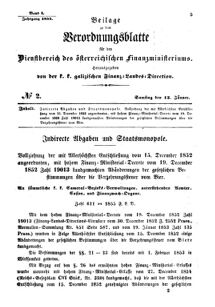 Verordnungsblatt für den Dienstbereich des K.K. Finanzministeriums für die im Reichsrate Vertretenen Königreiche und Länder : [...] : Beilage zu dem Verordnungsblatte für den Dienstbereich des K.K. Österr. Finanz-Ministeriums  18550113 Seite: 1