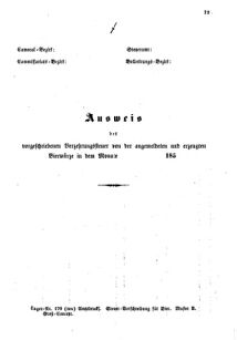 Verordnungsblatt für den Dienstbereich des K.K. Finanzministeriums für die im Reichsrate Vertretenen Königreiche und Länder : [...] : Beilage zu dem Verordnungsblatte für den Dienstbereich des K.K. Österr. Finanz-Ministeriums  18550115 Seite: 5