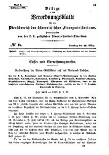 Verordnungsblatt für den Dienstbereich des K.K. Finanzministeriums für die im Reichsrate Vertretenen Königreiche und Länder : [...] : Beilage zu dem Verordnungsblatte für den Dienstbereich des K.K. Österr. Finanz-Ministeriums  18550313 Seite: 7