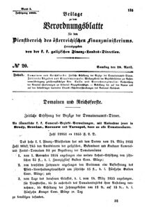 Verordnungsblatt für den Dienstbereich des K.K. Finanzministeriums für die im Reichsrate Vertretenen Königreiche und Länder : [...] : Beilage zu dem Verordnungsblatte für den Dienstbereich des K.K. Österr. Finanz-Ministeriums 