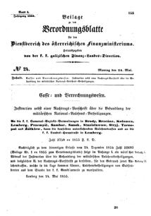 Verordnungsblatt für den Dienstbereich des K.K. Finanzministeriums für die im Reichsrate Vertretenen Königreiche und Länder : [...] : Beilage zu dem Verordnungsblatte für den Dienstbereich des K.K. Österr. Finanz-Ministeriums  18550521 Seite: 1