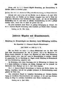 Verordnungsblatt für den Dienstbereich des K.K. Finanzministeriums für die im Reichsrate Vertretenen Königreiche und Länder : [...] : Beilage zu dem Verordnungsblatte für den Dienstbereich des K.K. Österr. Finanz-Ministeriums  18550611 Seite: 3