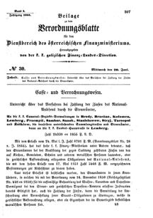 Verordnungsblatt für den Dienstbereich des K.K. Finanzministeriums für die im Reichsrate Vertretenen Königreiche und Länder : [...] : Beilage zu dem Verordnungsblatte für den Dienstbereich des K.K. Österr. Finanz-Ministeriums  18550620 Seite: 1