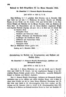 Verordnungsblatt für den Dienstbereich des K.K. Finanzministeriums für die im Reichsrate Vertretenen Königreiche und Länder : [...] : Beilage zu dem Verordnungsblatte für den Dienstbereich des K.K. Österr. Finanz-Ministeriums  18551117 Seite: 2