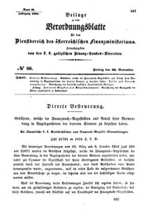 Verordnungsblatt für den Dienstbereich des K.K. Finanzministeriums für die im Reichsrate Vertretenen Königreiche und Länder : [...] : Beilage zu dem Verordnungsblatte für den Dienstbereich des K.K. Österr. Finanz-Ministeriums  18551130 Seite: 1