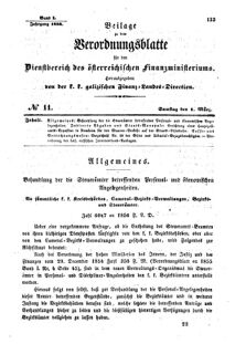 Verordnungsblatt für den Dienstbereich des K.K. Finanzministeriums für die im Reichsrate Vertretenen Königreiche und Länder : [...] : Beilage zu dem Verordnungsblatte für den Dienstbereich des K.K. Österr. Finanz-Ministeriums  18560301 Seite: 1