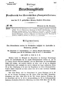 Verordnungsblatt für den Dienstbereich des K.K. Finanzministeriums für die im Reichsrate Vertretenen Königreiche und Länder : [...] : Beilage zu dem Verordnungsblatte für den Dienstbereich des K.K. Österr. Finanz-Ministeriums 